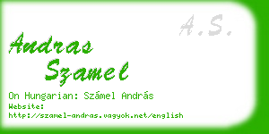 andras szamel business card
